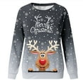 thumbnail image 4 of Chandail en Molleton de Noël pour Femmes Imprimé Mode Pull de Vacances Xmas Extérieur Cardigan à Manches Longues Col Rond Pull Chaud Veste Mi-Longue, 4 of 6
