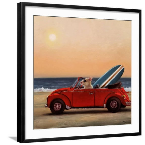 Art.com Beach Bound Art Print by Lucia Heffernan, Black Frame Wall Art, 29" x 29"