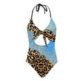 thumbnail image 4 of VgaVtl Womens One Piece Swimsuit Halter Bathing Suit for Women Plus Leopard Print Clubwear Bikinis Backless Swimsuits,Blue XXL, 4 of 6
