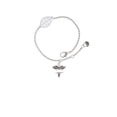 thumbnail image 2 of Delight Jewelry Silvertone Engraveable Caduceus - - Silvertone Leaf Delicate Bracelet, 6.25+1.75", 2 of 4