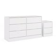 thumbnail image 3 of Kappesberg Fresno 6-Drawer Dresser & 2-Drawer Nightstand Set, White – 52.75"W - for Adults and Teens, 3 of 9