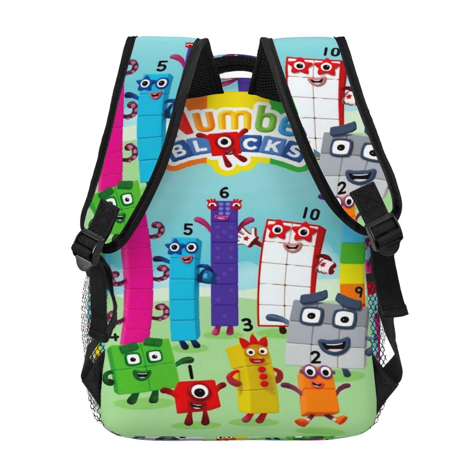 Number Blocks (3) Cartoon Casual Backpack Laptop Student Travel Backpacks Schoolbag Bookbag Bags For School