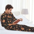 thumbnail image 6 of Yiaed Pizzas Mushrooms Print Men’s Pajamas Set - Long Sleeve Button Down Sleep Shirt and Pajama Bottoms Sleepwear Set Mens Pjs Sets Men's Pajama Bottoms-XX-Large, 6 of 7
