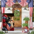 thumbnail image 2 of 4th of July Cat Garden Flag 12x18 Vertical Double Sided Patriotic USA Flag Red Blue Memorial Day Independence Day Holiday Outside Decorations Burlap Yard Flag BW305, 2 of 6