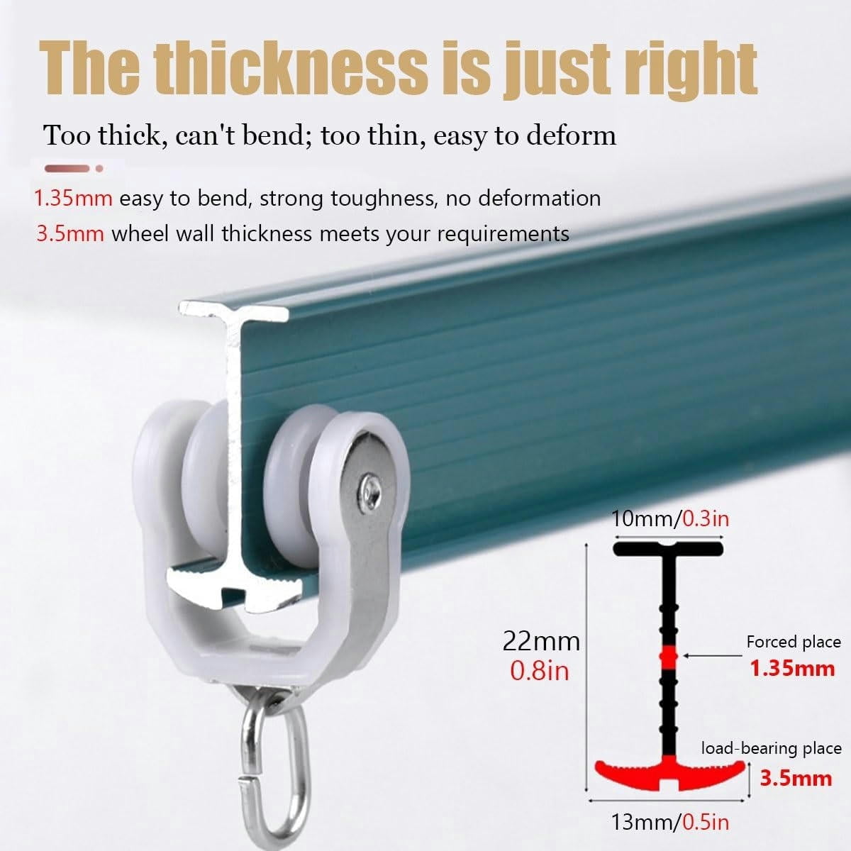 GXCZ Curtain Rods Bendable Curtain Track, Double Bar Rail For Curtains, Flexible Curtain Ceiling Track System Room Divider Curtain Rail For Curved Shower Curtain &amp; Rv(Green-ceiling,180cm-2x90cm)