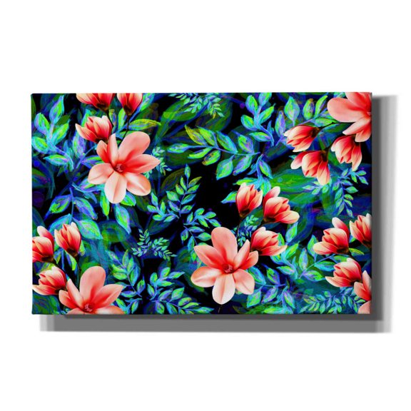 Epic Graffiti 'My Flowers Garden' by Ata Alishahi, Giclee Canvas Wall Art, 40"x26"