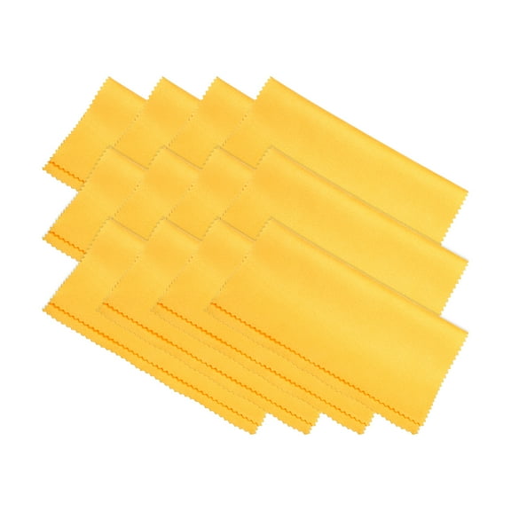 Unique Bargains Microfiber Cleaning Cloth 7' x 6' Soft Suede for Camera Lens in Individual Vinyl Pouch, Yellow 12 Pack