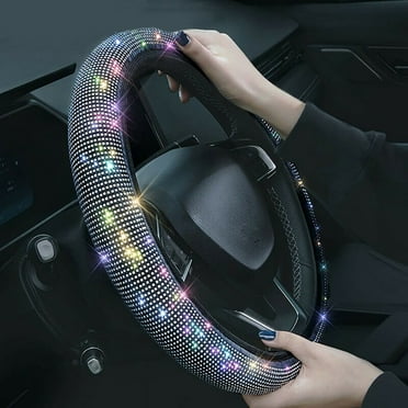 TONAIN Crystal Bling Rhinestone Car Steering Wheel Cover Universal fit 37 38cm Car SUV