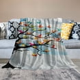 thumbnail image 2 of Orinice Birds Clouds Tree Warm Lightweight Blanket Soft Fleece Throw Blanket for All Seasons - Exquisite Gifts for Living Rooms Sofa Decor Cow Gifts Blanket 40x50in, 2 of 6