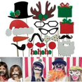 thumbnail image 2 of Juego de 17 piezas de Gafas divertidas de bricolaje con Bigote Labios rojos Cuerno de ciervo y gorro de Papá Noel shaofei, 2 of 3