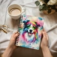 thumbnail image 3 of Hippie Border Collie Portrait Watercolor Tie-Dye Vintage Styles Spiral Bound Journal Borders Dog Lovers Gifts Idea 5x7in Spiral Notebook - 00014, 3 of 5