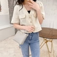 thumbnail image 3 of Bolso bandolera de un solo hombro con textura y estilo elegante Gris claro, 3 of 5