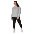 thumbnail image 6 of Hanes Women's Long Sleeve Scoop-Neck Cotton T-Shirt (Plus Size) Light Steel 1X, 6 of 6