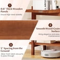 thumbnail image 6 of SolaceHue 2-Tier Wood Bookshelf, 48" Modern Console Table with Wide Storage Shelf, Horizontal Rubber Wood Bookcase, Open Display Racks Shelving Unit for Bedroom, Living Room, Office, Entryway, 6 of 9