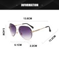 thumbnail image 2 of Gafas de sol recortadas sin marco con degradado retro, redondas, con forma de sapo, fabricadas en metal, 2 of 5