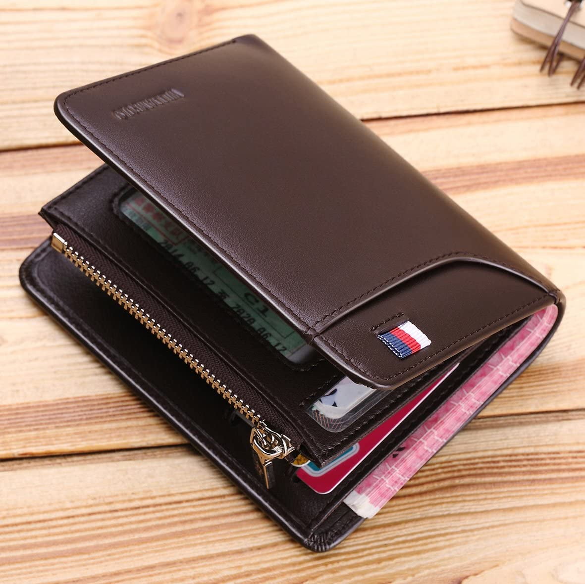 WILLIAMPOLO Men Wallets Genuine Leather Slim Wallet Mens Short