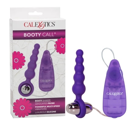 CalExotics Booty Call Multi-Speed Shaker Anal Gradual Beaded Probe with Bullet Vibrator - Purple