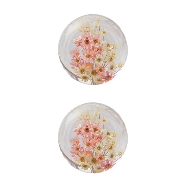 Advancent Bola de cristal de flores para meditación, paz interior y tranquilidad, bola de ensueño decorativa de resina, regalo, Margarita, Margarita roja blanca 7cm 2Conjunto