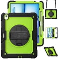 thumbnail image 1 of Case for iPad Air 13 Inch M3 2025 / M2 2024 12.9 inch (3rd/4th Gen) with Screen Protector, 360 Degree Rotating Kickstand Hand Strap Shockproof Cover with Shoulder Strap, Lime PC, 1 of 7