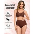 thumbnail image 3 of 4Pack Plus size Women's Briefs Coverage Underwear Ladies Panties for Women Women's High-Waist Light Tummy Control Girdle Panties 2Caramel Brown 2XL, 3 of 7