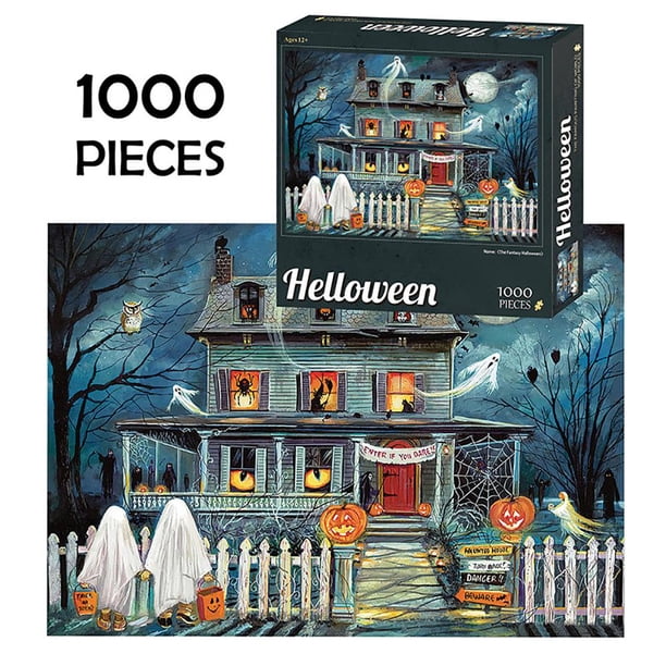 Halloween 1000 Piezas Rompecabezas De Casa Encantada Arte De Pared Diy Regalo De Halloween Para Niños Y Adultos Sweethay HA046768-04
