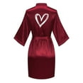 thumbnail image 3 of Kaemgyyd Satin Robes for Women Trendy Heart Valentines Silk Kimono Bathrobe Lightweight 3/4 Sleeve Belted Robes Bridesmaids Sleepwear, 3 of 3