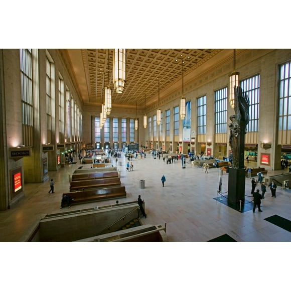 Vue Intérieure de la Gare de la 30e Rue, un Registre national des Lieux Historiques, la Gare d'Amtrak à Philadelphie, PA Affiche Imprimée par des Images Panoramiques (24 x 18)
