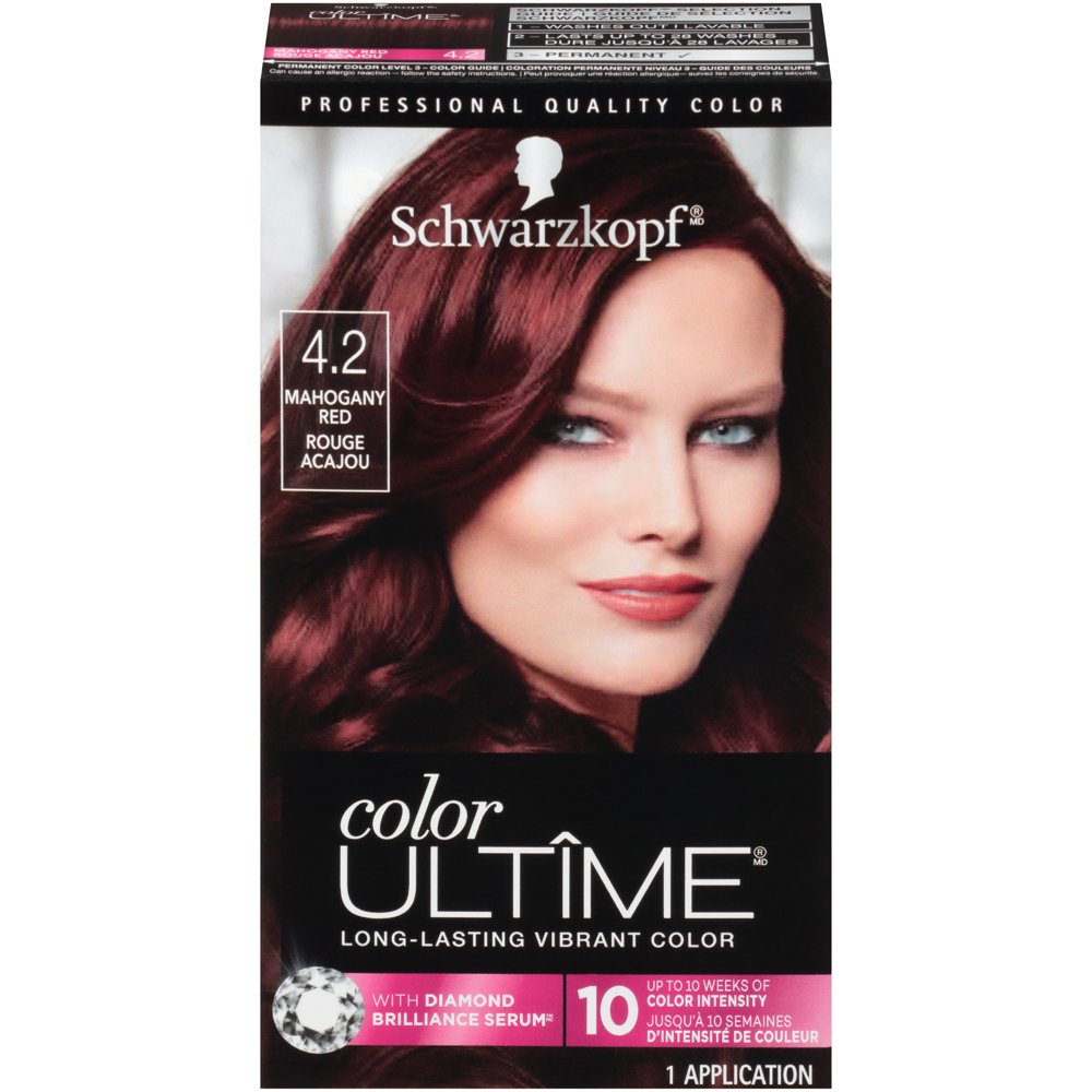 Schwarzkopf Ultime Permanent Hair Color Cream, 4.2 Mahogany Red