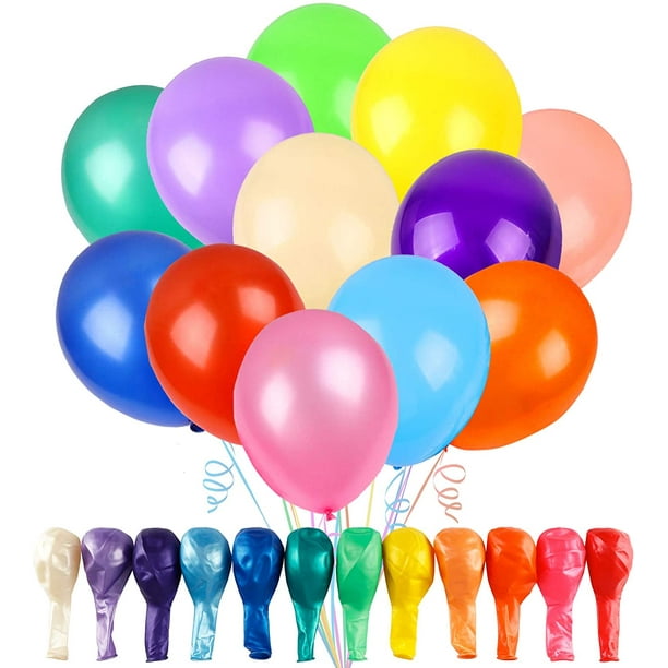 120 globos de colores surtidos, globos de látex arcoíris de 12 pulgadas, globos multicolores brillantes para decoración de fiestas, suministros de fiesta de cumpleaños o decoración de guirnaldas de a JAMW Sencillez