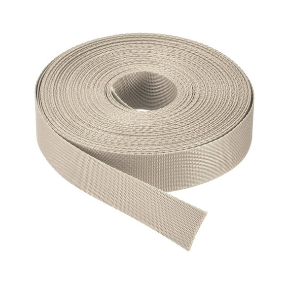 Uxcell Flat Nylon Webbing Strap 1 inch 15 Yards Champagne for Backpack Luggage-rack
