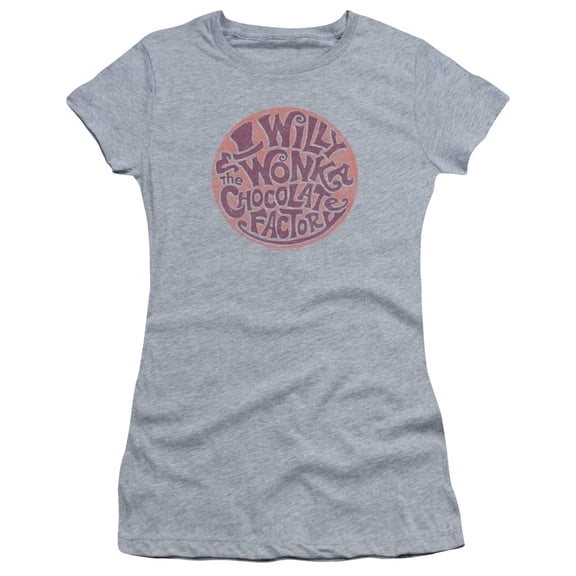 Willy Wonka And The Chocolate Factory - Circle Logo - Juniors Teen Girls Cap Sleeve Shirt - Medium