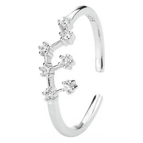 Horoscope Ring 925 Sterling Silver Statement Ring for Women