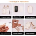 thumbnail image 3 of HSHDLDF pour Land Rover Key Fob Cover Soft TPU Full Protection Smart Key Case Shell with Bling Keychain Fit for Land Rover LR4 Range Rover Sport Evoque Jaguar XF XJ XJL F-pace 5 But, 3 of 6