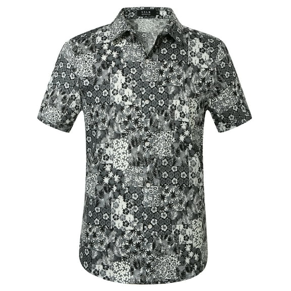 SSLR Mens Hawaiian Shirt Casual Button Down Shirts Short Sleeve Summer Beach Shirts