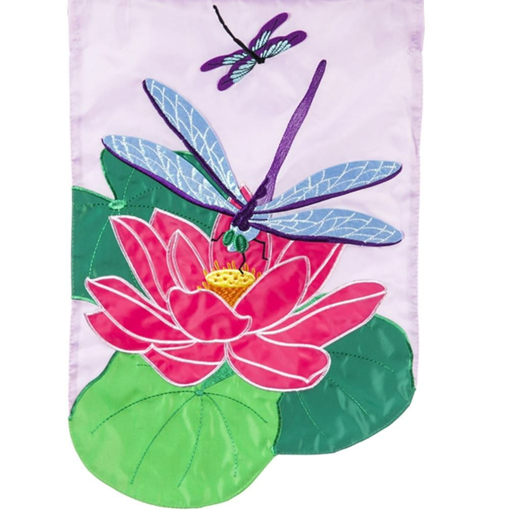 Applique Garden Flag - Dragonfly Landing