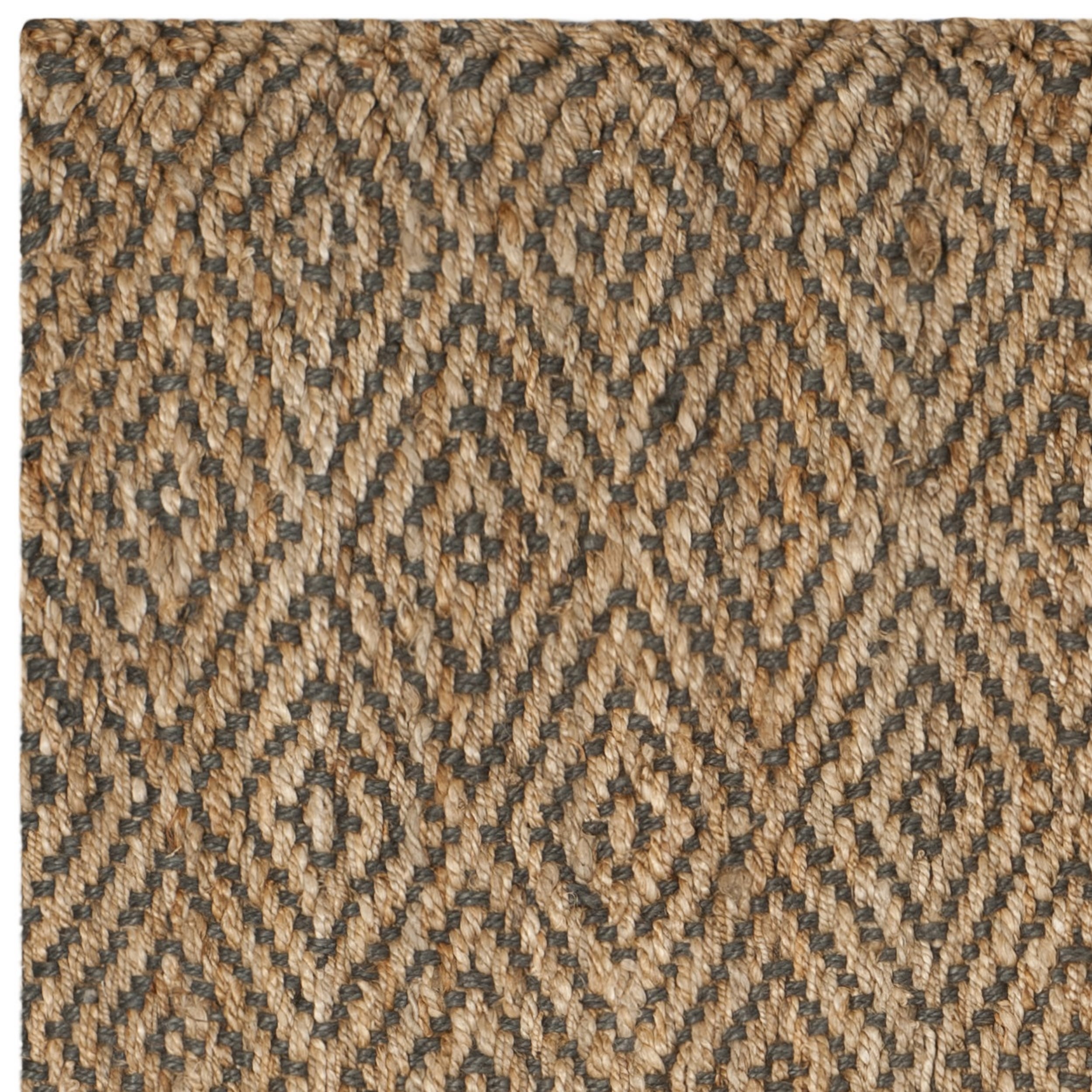 SAFAVIEH Natural Fiber Emory Geometric Jute Area Rug, Natural/Grey, 9' x 9' Square