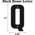 thumbnail image 2 of 12 Inch Modern Metal House Numbers, Metal Letter, Black Door Number, Metal Mailbox Numbers and Letters, Metal House Address Letters and Numbers for Outside Signs (Q), 2 of 8