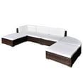 thumbnail image 1 of vidaXL 6 Piece Garden Lounge Set with Cushions Poly Rattan Brown, 1 of 2