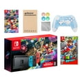thumbnail image 1 of Nintendo Switch Mario Kart 8 Deluxe Bundle: Red/Blue Console, Mario Kart 8 & Membership, Super Mario Odyssey, Mytrix Wireless Pro Controller Blue Bamboo and Accessories, 1 of 8