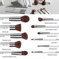 thumbnail image 4 of Makeup Brush Set 11Pcs Bamboo Synthetic Kabuki Brush Set Foundation Powder Blending Concealer Eye shadows Blush Cosmetics Brushes with Organizer Bag &, 4 of 4