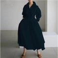 thumbnail image 1 of Women's Polo Collar Long Sleeve Maxi Dress - Ankle-Length, Elastic, Button Detail, Polyester, 1 of 10