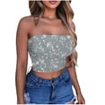 thumbnail image 1 of Womens Top,Casual Sequined Printed Tube Yoga Sports Wrapped,Womens Tube Tops, 1 of 6