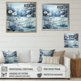 thumbnail image 4 of Designart "Blue Flowers Glacier Ice painting" Landscapes Floater Framed Wall Art Living Room, 4 of 7