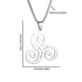 thumbnail image 3 of Triangular Spiral Rune 14K White Gold Pendant Necklace for Men and Women, Hip-Hop Rock Personality Charm Jewelry, 3 of 6