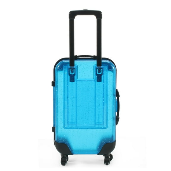 BAELLERT Kids Mini Luggage Toy with Retractable Handle Large Capacity Transparent 4 Spinner Wheels Cosmetics Snacks Storage Doll Travel Rolling Suitcase