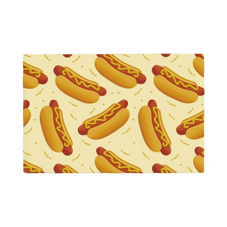 

Placemats Set Of 4 / 6 Cartoon Hot Dog Print Placemats For Dining Table Indoor/Outdoors Heat Resistant Washable Placemats 18 X 12