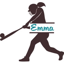 Softball Bat Player Sport Athelete Customized Wall Decal - Custom Vinyl Wall Art - Personalized Name - Baby Girls Boys Kids Bedroom Wall Decal Room Decor Wall Stickers Decoration Size (40x40 inch)