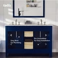 thumbnail image 6 of Totti Artemis 48" Blue Transitional Double Sink Bathroom Vanity w/ White Carrara Style Man-Made Stone Top, 6 of 7