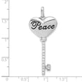 thumbnail image 4 of Sterling Silver Polished & Antiqued CZ Peace Heart Key Pendant QP1976, 4 of 4