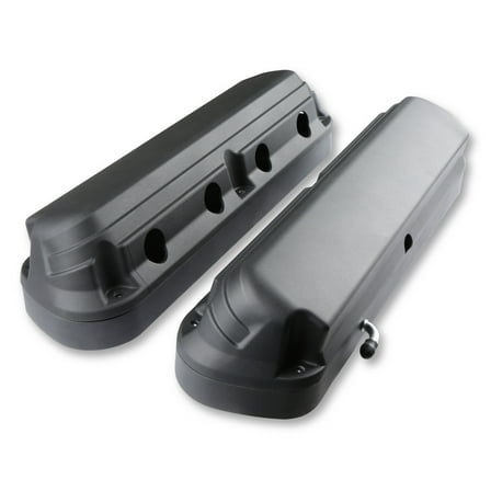 Holley 241-187 2-Piece LS Fox 5.0 Style Aluminum Valve Covers - Satin Black